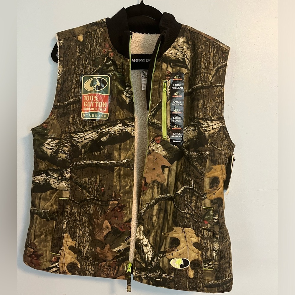 Mossy Oak camouflage vest - 100% cotton large, lined